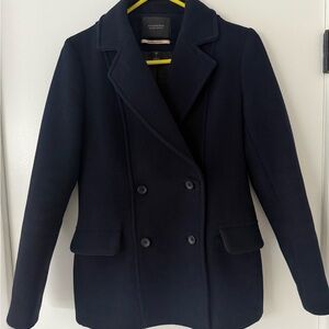 Scotch & Soda Women's Navy Pea Coat